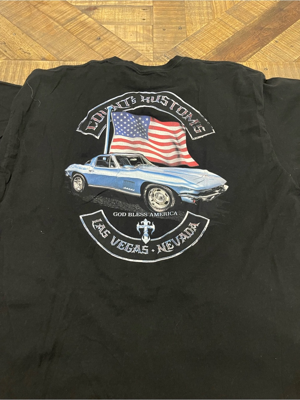 Counts Kustoms Las Vegas T-Shirt Corvette American Flag God Bless America 3XL